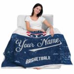 customized washington wizards grunge texture blue white blanket best selling