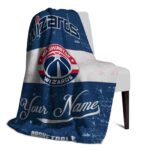 customized washington wizards grunge texture blue white blanket best selling