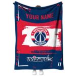 customized washington wizards paint strokes blue white blanket best selling