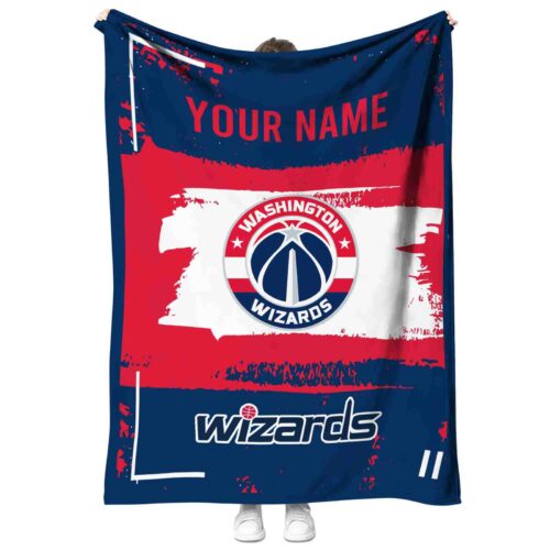customized washington wizards paint strokes blue white blanket best selling