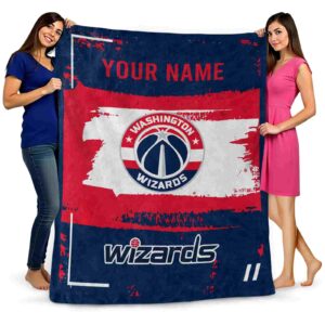 customized washington wizards paint strokes blue white blanket fashion forward