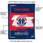 customized washington wizards paint strokes blue white blanket best selling