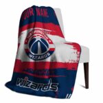customized washington wizards paint strokes blue white blanket best selling