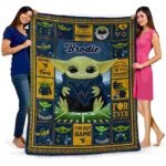 customized west virginia mountaineers baby yoda blue blanket best selling
