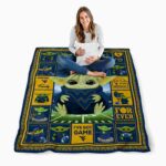 customized west virginia mountaineers baby yoda blue blanket best selling