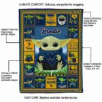 customized west virginia mountaineers baby yoda blue blanket best selling