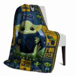 customized west virginia mountaineers baby yoda blue blanket best selling