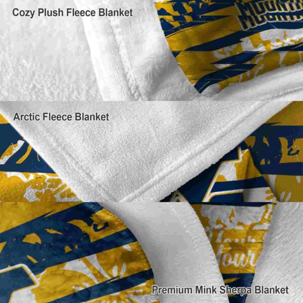 customized west virginia mountaineers floral stripes blue white blanket premium grade
