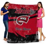 customized western kentucky hilltoppers grunge streaks red blanket best selling