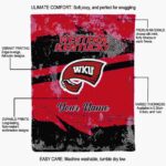 customized western kentucky hilltoppers grunge streaks red blanket best selling