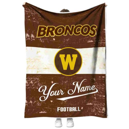 customized western michigan broncos grunge texture brown white blanket best selling
