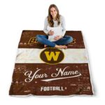 customized western michigan broncos grunge texture brown white blanket best selling