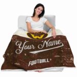 customized western michigan broncos grunge texture brown white blanket best selling