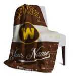 customized western michigan broncos grunge texture brown white blanket best selling