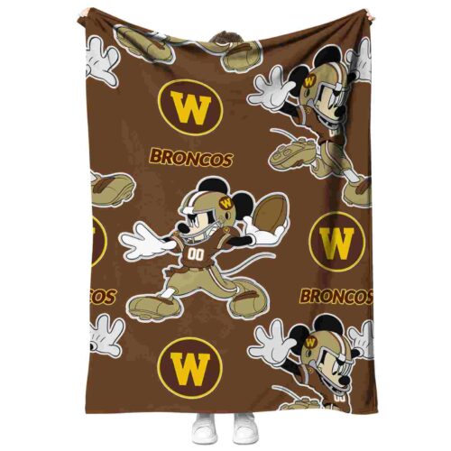 customized western michigan broncos mickey brown blanket best selling