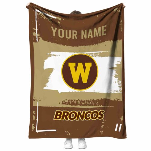 customized western michigan broncos paint strokes brown white blanket best selling