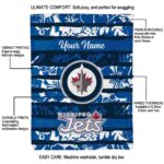 customized winnipeg jets floral stripes blue white blanket best selling