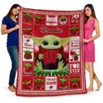 customized wisconsin badgers baby yoda red blanket best selling
