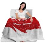 customized wisconsin badgers grunge streaks red blanket best selling