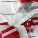 customized wisconsin badgers grunge streaks red blanket best selling
