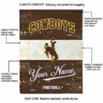 customized wyoming cowboys grunge texture brown white blanket best selling