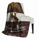 customized wyoming cowboys grunge texture brown white blanket best selling