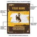 customized wyoming cowboys paint strokes brown white blanket best selling
