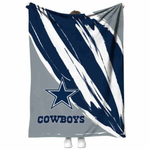dallas cowboys brushstrokes blue white blanket best selling