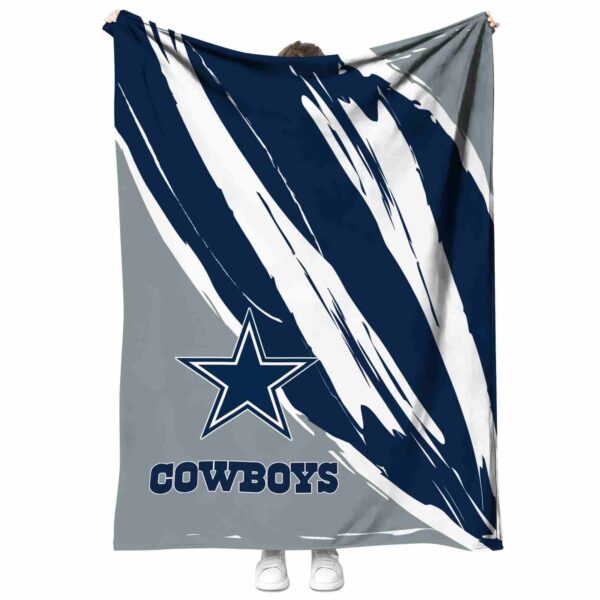 dallas cowboys brushstrokes blue white blanket best selling