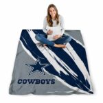 dallas cowboys brushstrokes blue white blanket high quality