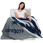 dallas cowboys brushstrokes blue white blanket latest model