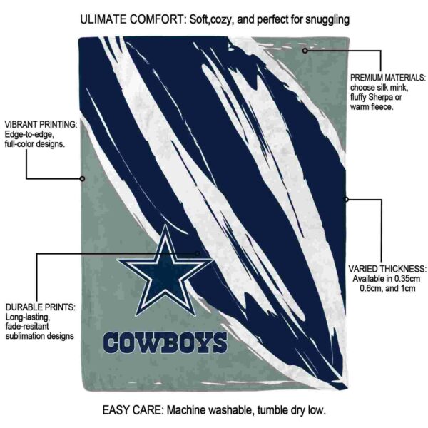 dallas cowboys brushstrokes blue white blanket new arrival