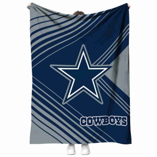dallas cowboys diagonal stripes blue blanket best selling