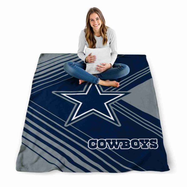 dallas cowboys diagonal stripes blue blanket high quality