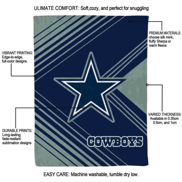 dallas cowboys diagonal stripes blue blanket new arrival
