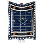 dallas cowboys football field blue blanket best selling
