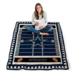 dallas cowboys football field blue blanket high quality