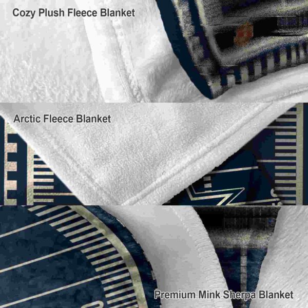 dallas cowboys football field blue blanket premium grade