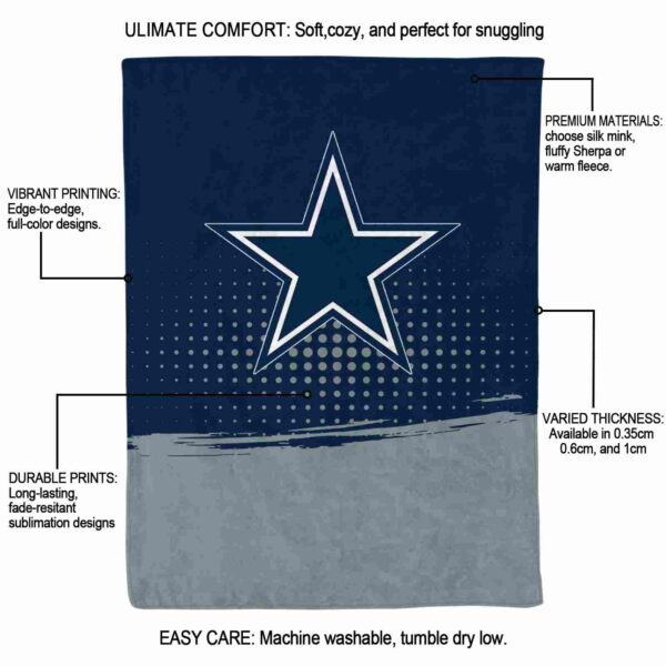 dallas cowboys gradient dots blue blanket new arrival