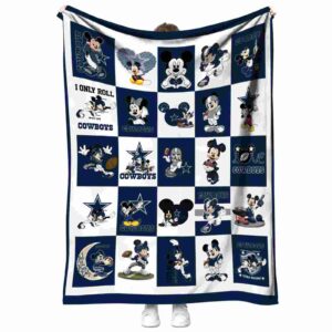 dallas cowboys mickey minnie blue white blanket best selling