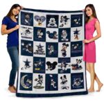 dallas cowboys mickey minnie blue white blanket fashion forward