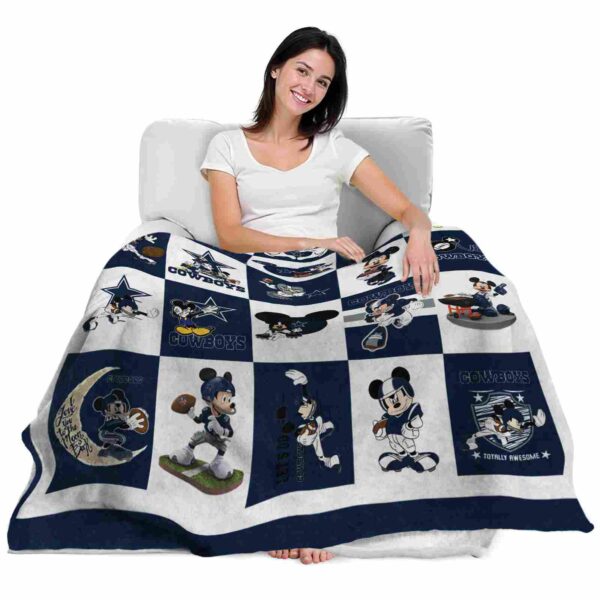 dallas cowboys mickey minnie blue white blanket latest model