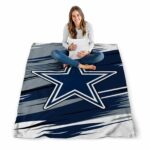 dallas cowboys paint streaks blue white blanket high quality