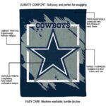 dallas cowboys splatter effect blue blanket new arrival