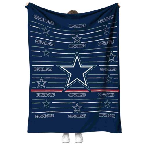 dallas cowboys striped pattern blue blanket best selling