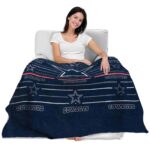 dallas cowboys striped pattern blue blanket latest model