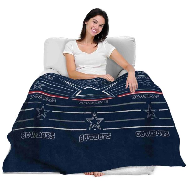 dallas cowboys striped pattern blue blanket latest model