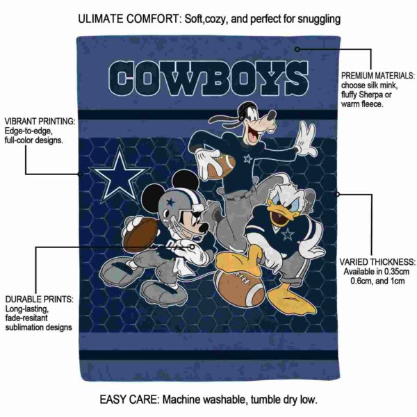dallas cowboys three musketeers blue blanket new arrival