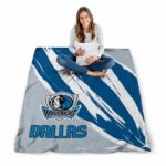 dallas mavericks brushstrokes blue white blanket high quality