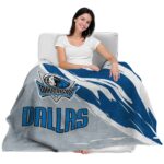 dallas mavericks brushstrokes blue white blanket latest model